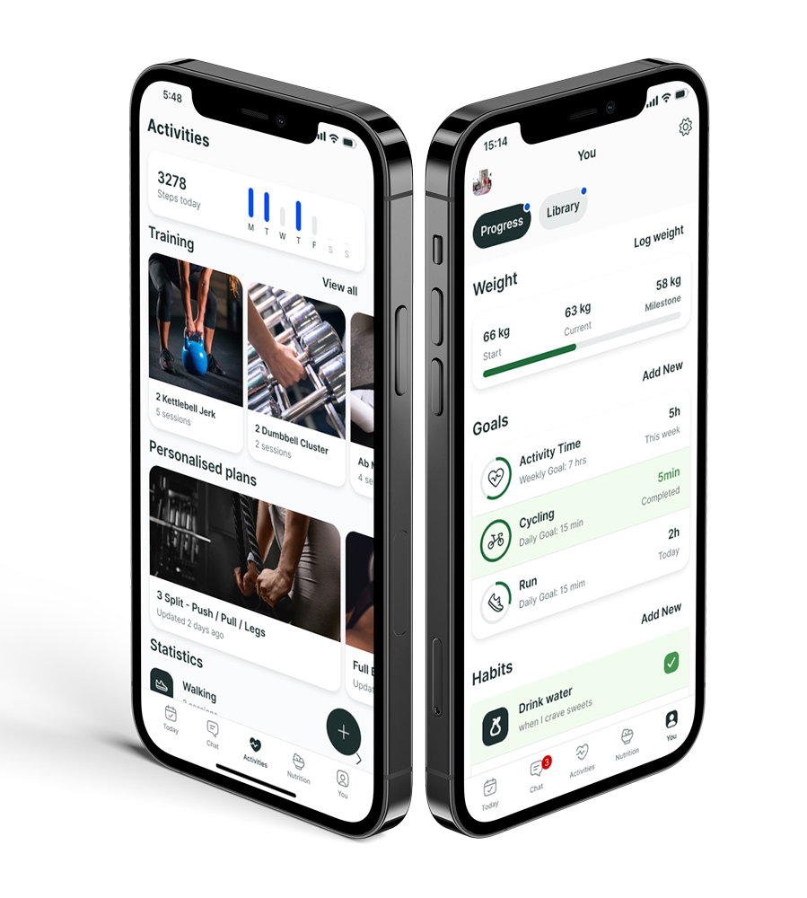 A mockup of the coaching app showcasing the features.